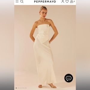 Peppermayo Exclusive - Aria Satin Maxi Skirt & Scarf Top - Pearl (MATCHING SET)